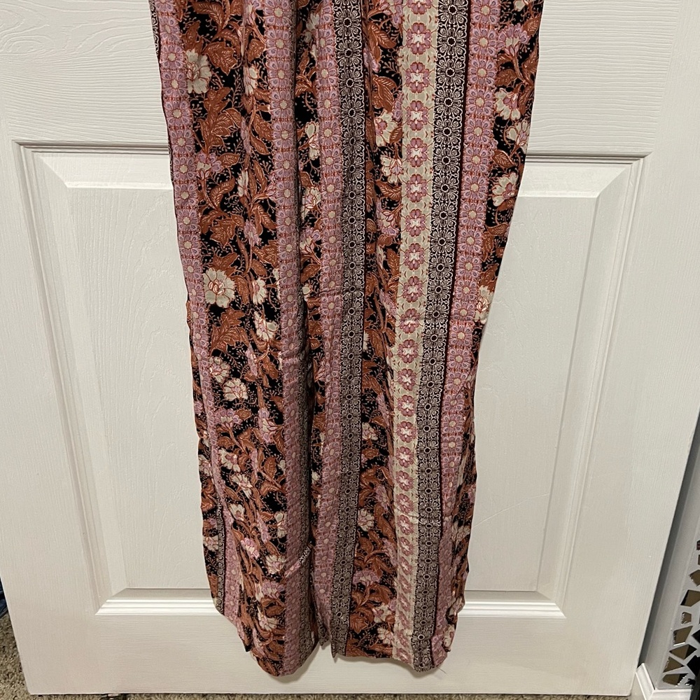 💗 *NEW* A.U.W. - Womena Bohemian Pink and Brown Full Length Jumpsuit - Picture 4 of 11